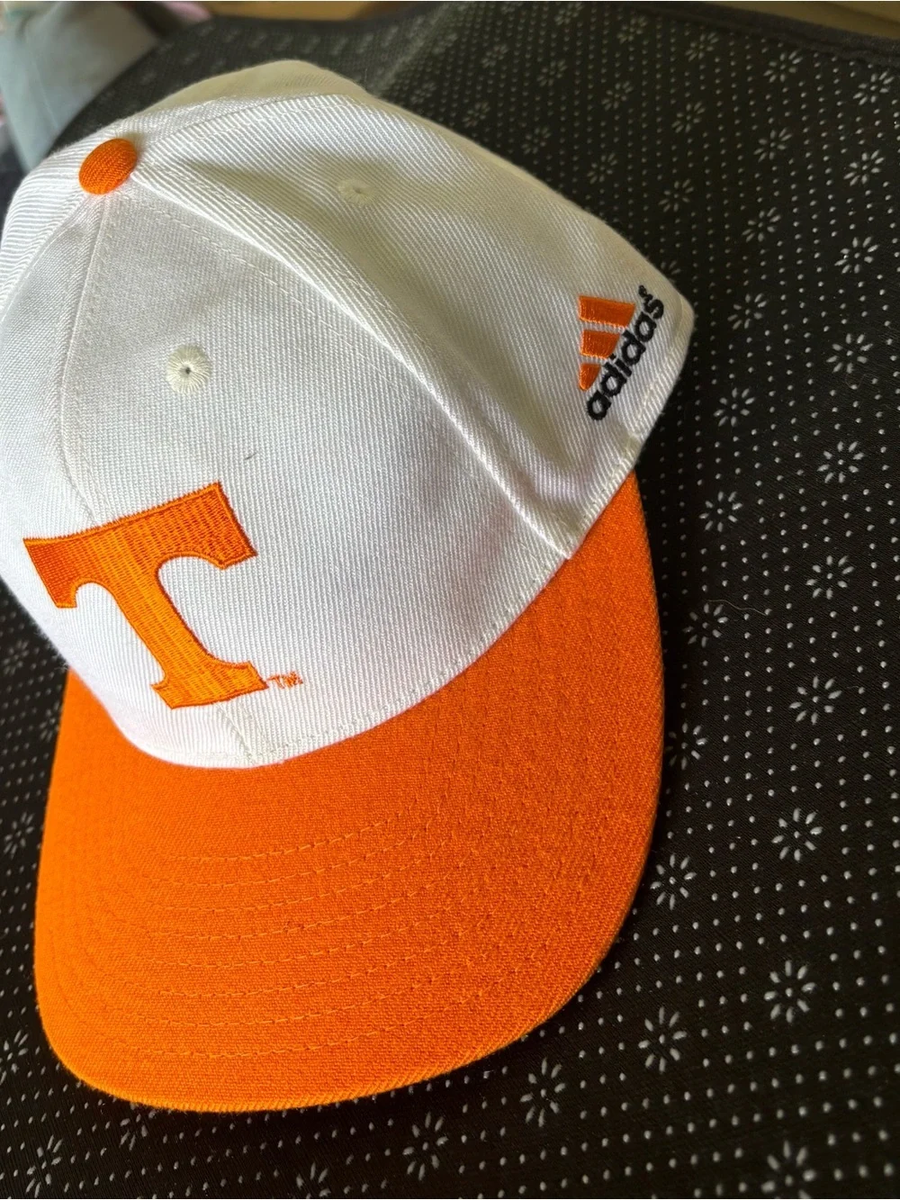 adidas White and Orange Team T Baseball Cap